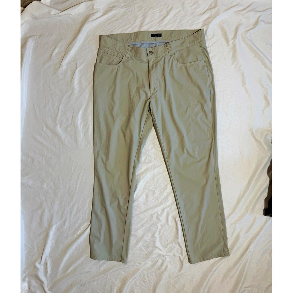 Peter Millar Crown Crafted Slim Tapered Stretch Chino Pants Beige 38W